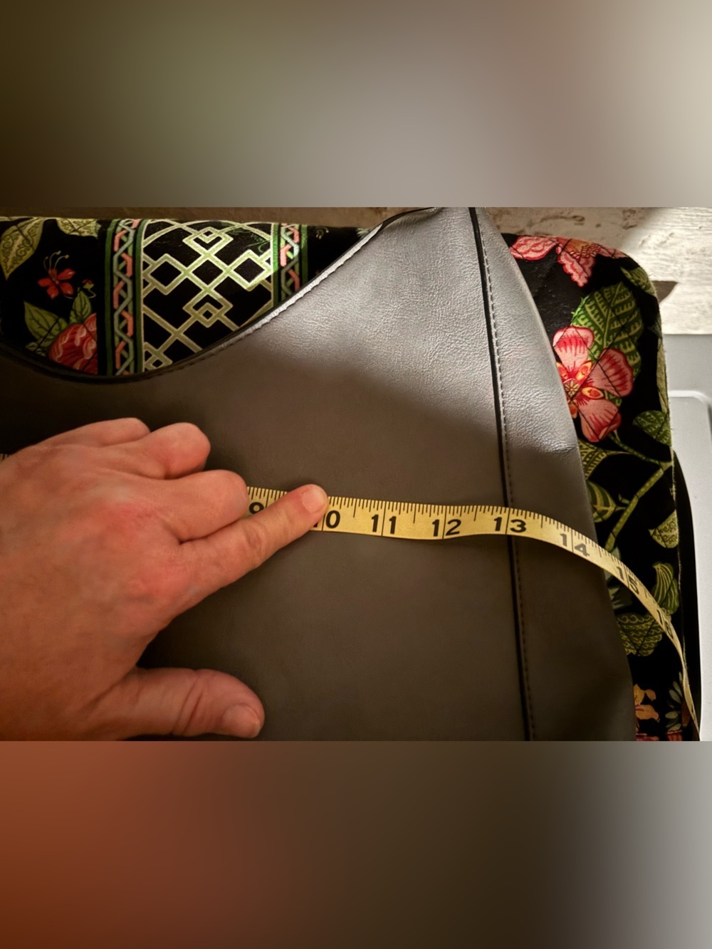 Alfani Chic Gray Hobo Bag with Leather Finish - Picture 7 of 9